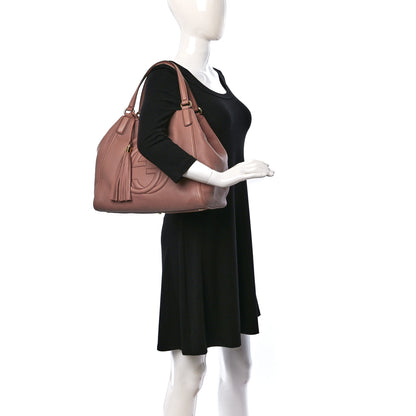 Gucci Pebbled Calfskin Medium Soho Shoulder Bag Dark Cipria 3 of 17