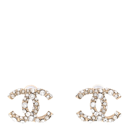 Chanel Crystal CC Earrings Gold 1 of 5