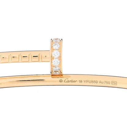Cartier 18K Yellow Gold Diamond Small Juste Un Clou Bracelet 18 3 of 3