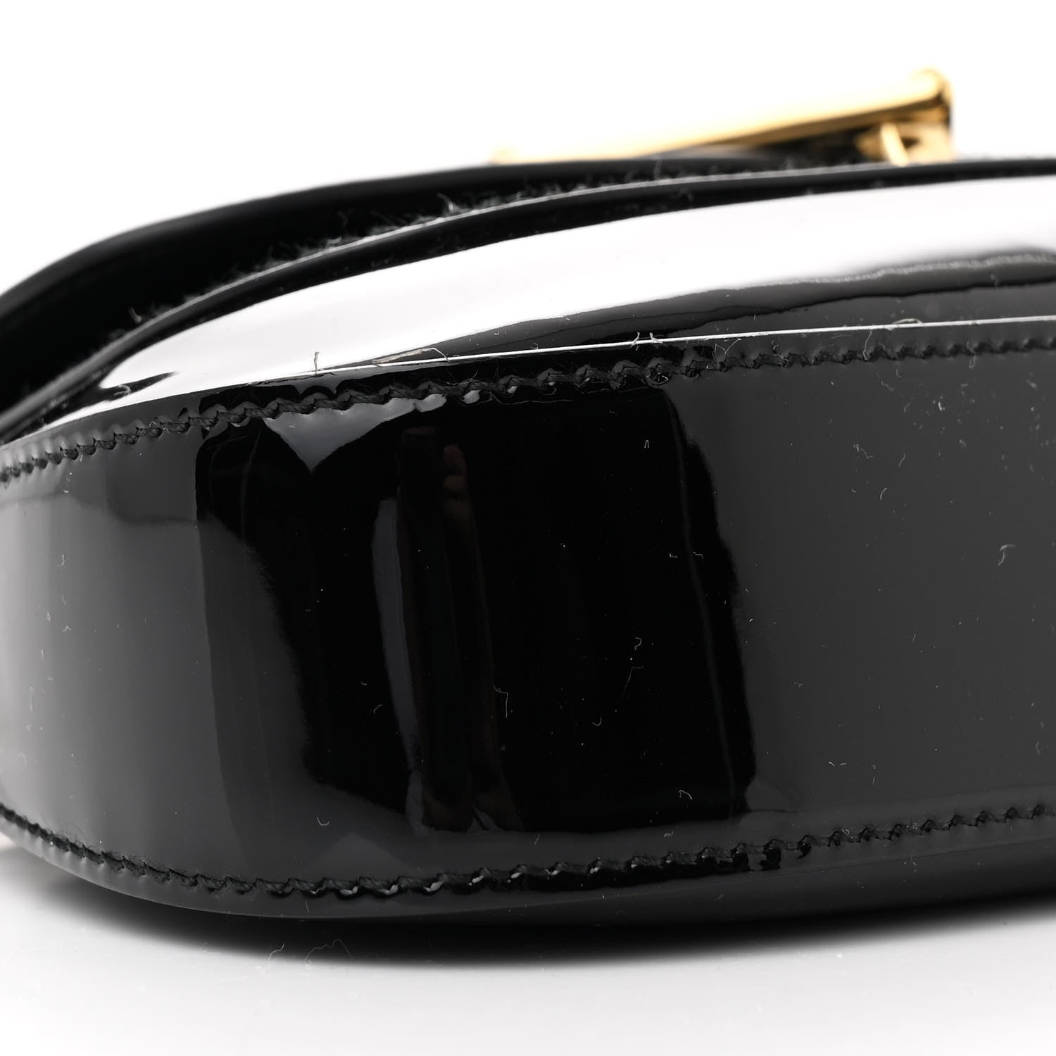Prada Vernice Triangle Logo Flap Adjustable Strap Shoulder Bag Black 9 of 12
