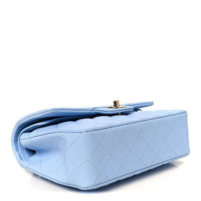 Chanel Caviar Quilted Small Double Flap Light Blue 4 of 12