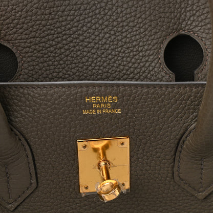 Hermes Taurillon Clemence Birkin 35 Etain 5 of 13