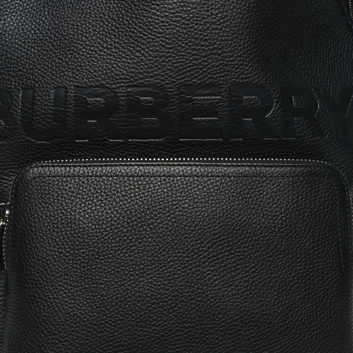 Calfskin Logo Embossed Backpack Black