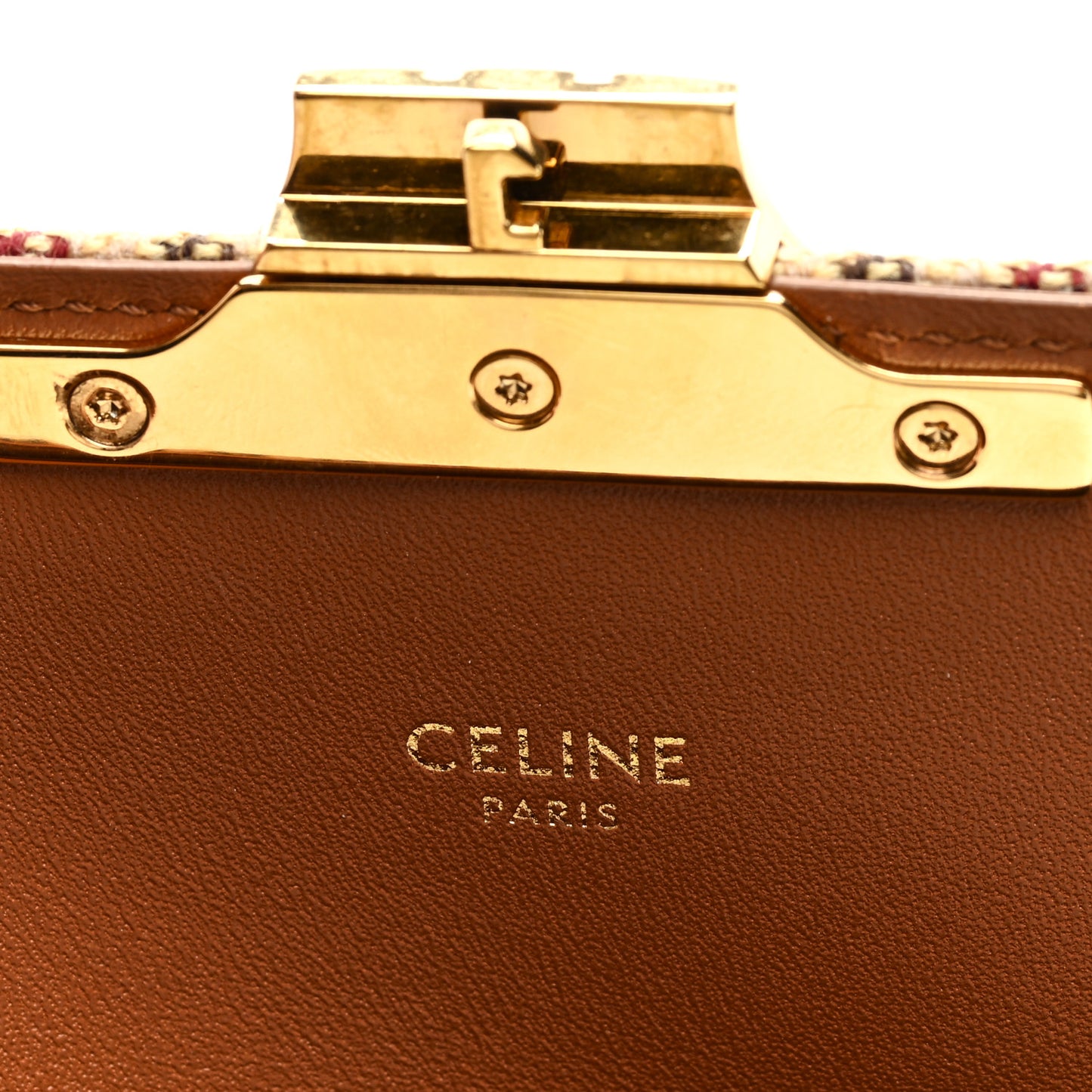 Tweed Calfskin Triomphe Shoulder Bag Multicolor