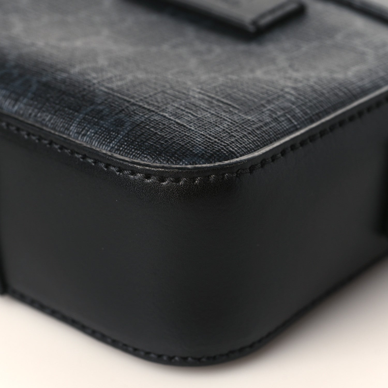 Gucci GG Supreme Monogram Appia Calfskin Web Small Camera Messenger Bag Black Grey 9 of 10