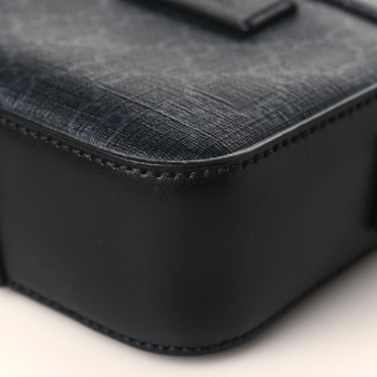 Gucci GG Supreme Monogram Appia Calfskin Web Small Camera Messenger Bag Black Grey 9 of 10