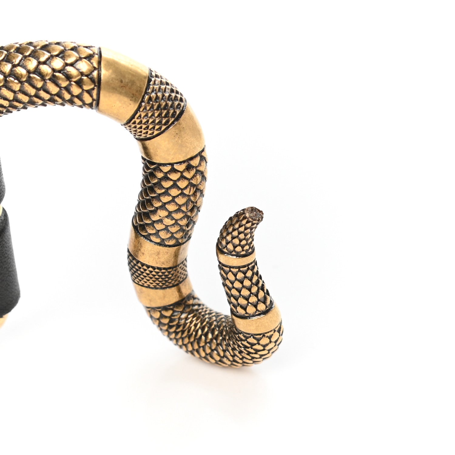 Gucci Calfskin Snake Belt 75 30 Black 7 of 8