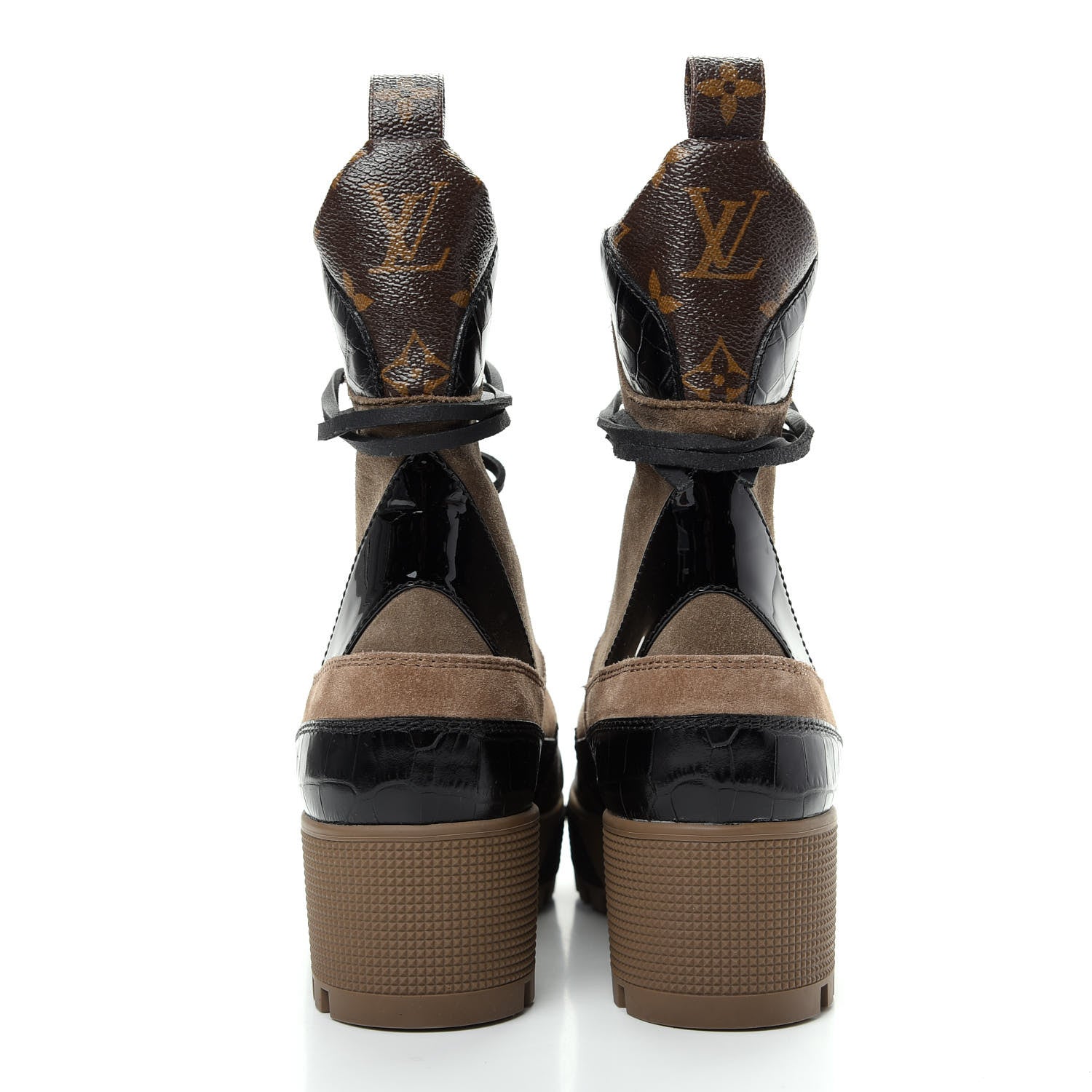 Louis Vuitton Suede Calfskin Monogram Laureate Platform Desert