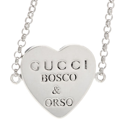 Gucci Sterling Silver Black Spinel Enamel Heart Bosco Orso Bracelet 3 of 4