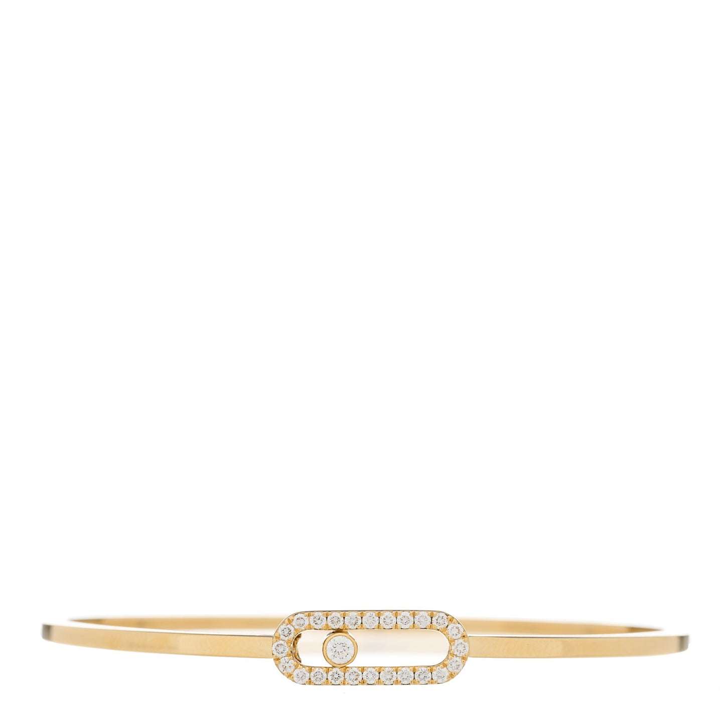 18K Yellow Gold Diamond Move Uno MM Pave Flex Bangle Bracelet