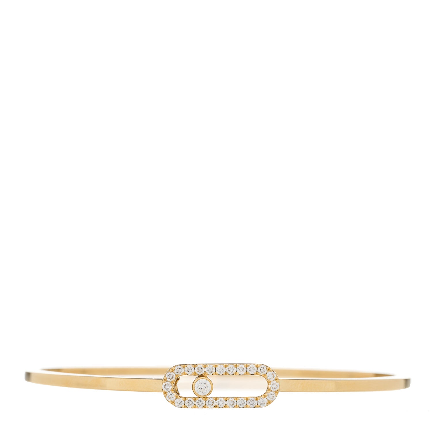 Messika 18K Yellow Gold Diamond Move Uno MM Pave Flex Bangle Bracelet 1 of 6
