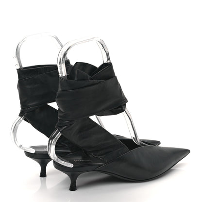 Balenciaga Soft Nappa Pointed Toe Wrap 40mm Mules 37 Black 4 of 9