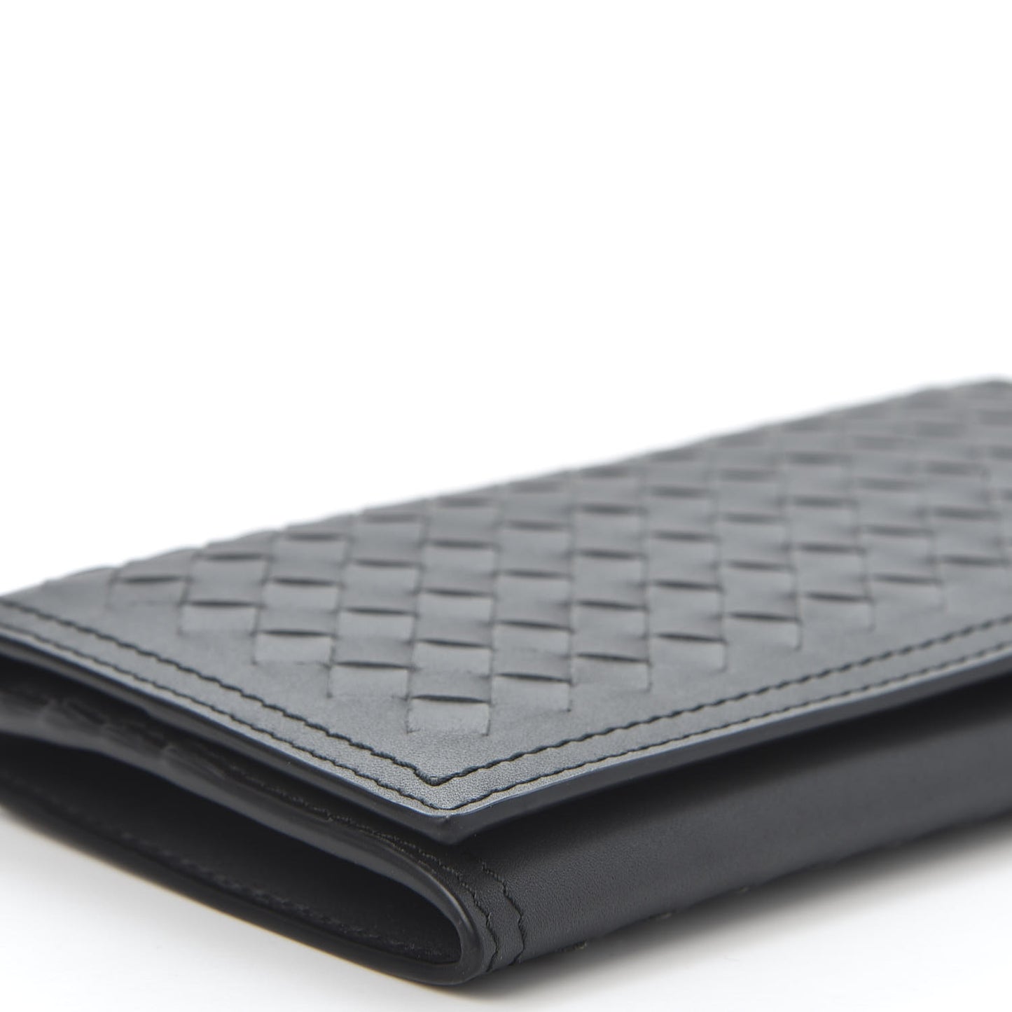 Nappa Intrecciato Continental Flap Wallet Ardoise