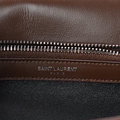 Saint Laurent Suede Matelasse Chevron Fringe Monogram Medium College Bag Marron Clair 5 of 9