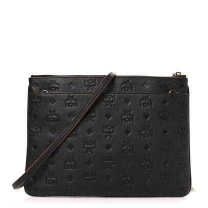 MCM Calfskin Monogram Klara Crossbody Pouch Black 1 of 11