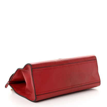 Gucci Calfskin Small GG Marmont Top Handle Bag Vulcanic Red 4 of 13