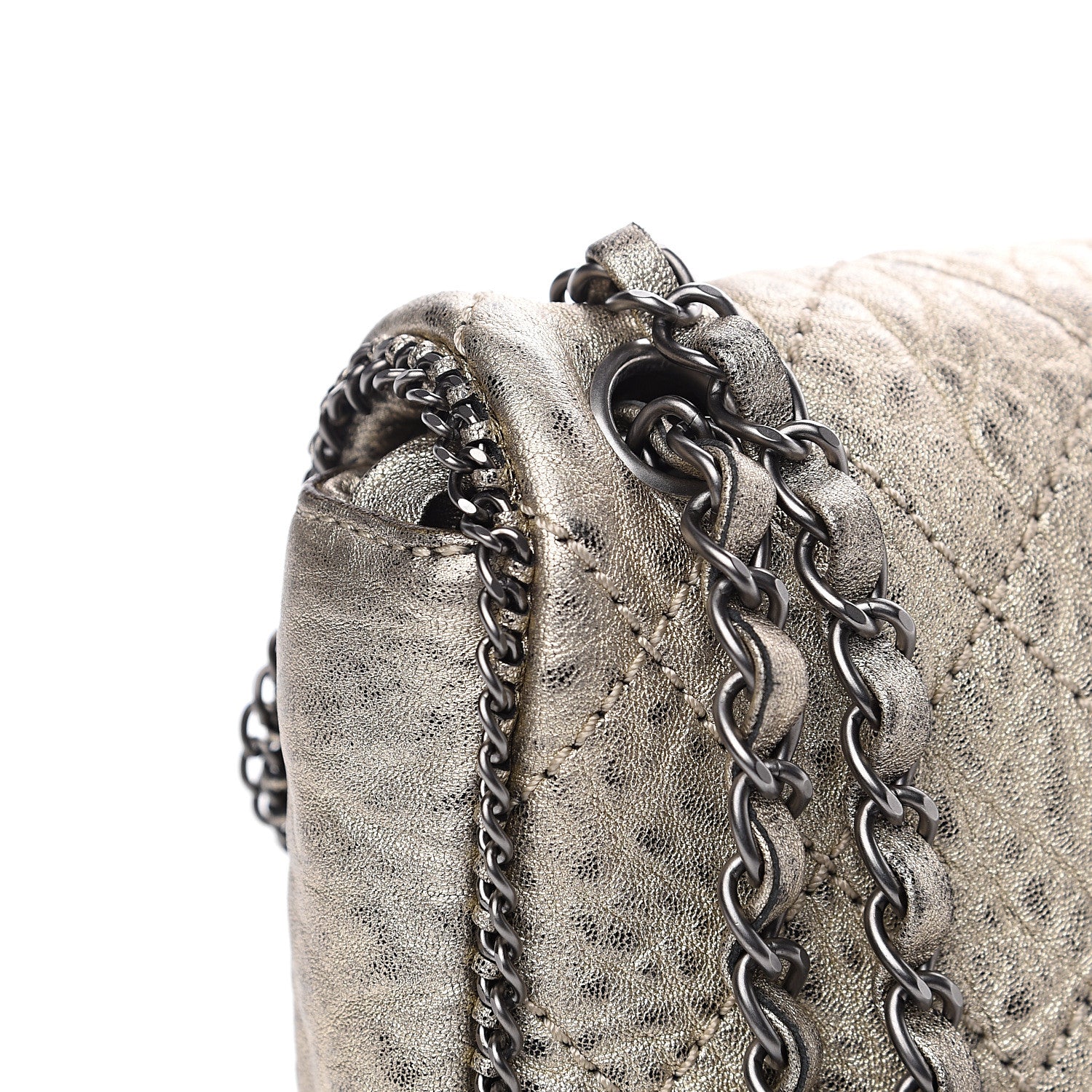 Chanel Distressed Lambskin Medium Leo Lion Flap Metallic 10 of 11