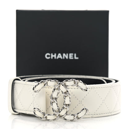 Chanel Caviar Quilted CC Chain Belt 75 30 White 8 of 8