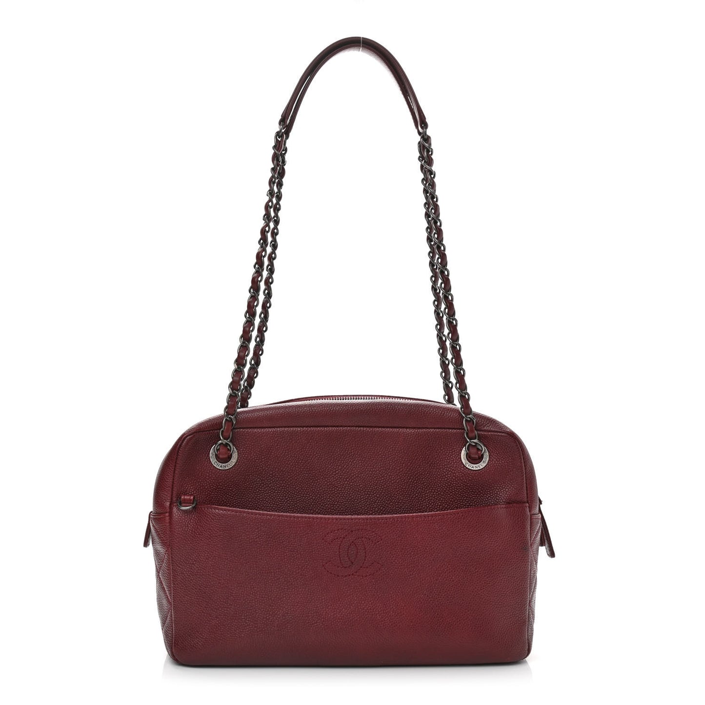 Caviar Lambskin Quilted Coco Break Camera Case Red