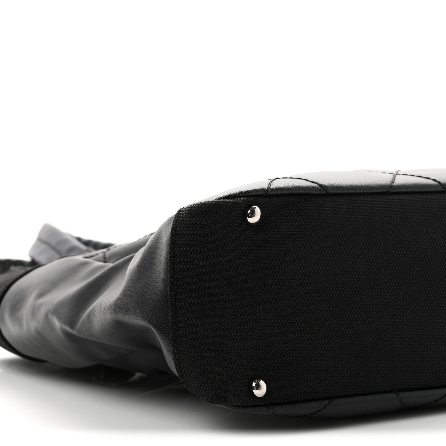 Coated Canvas Quilted Small Paris Biarritz Tote Black