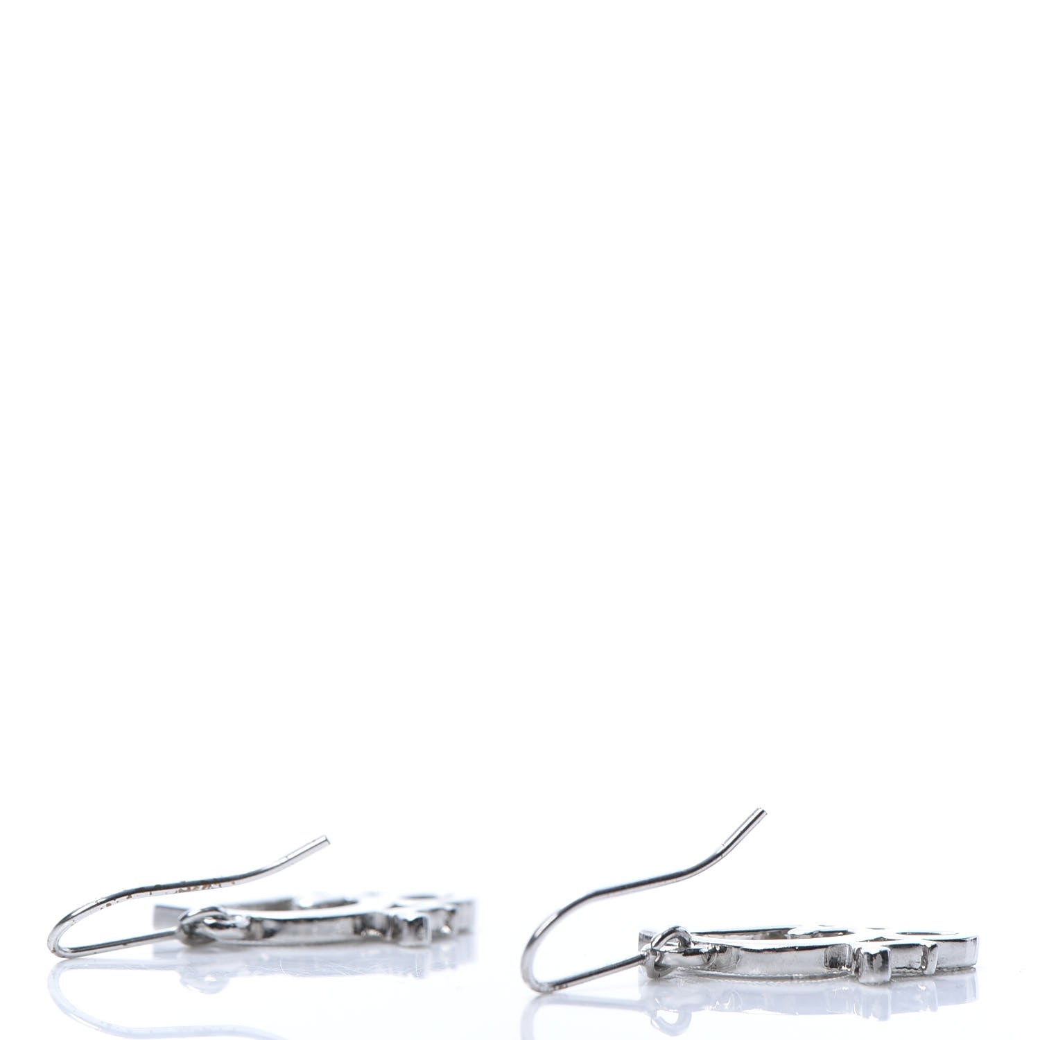 Christian Dior Crystal Logo Earrings Silver 3 of 4