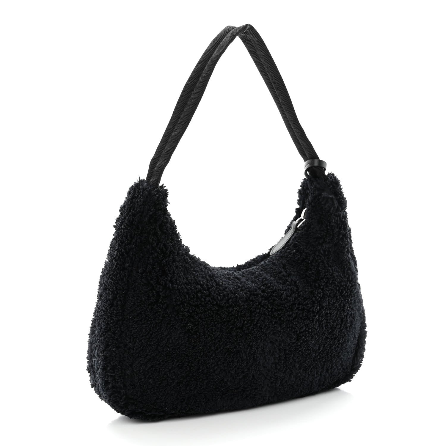 Prada Terry Cloth Mini Re-Edition 2000 Bag Black White 3 of 9