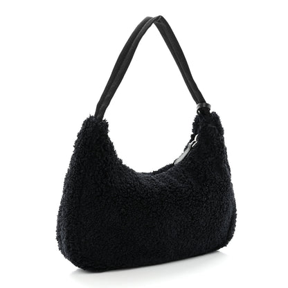 Prada Terry Cloth Mini Re-Edition 2000 Bag Black White 3 of 9