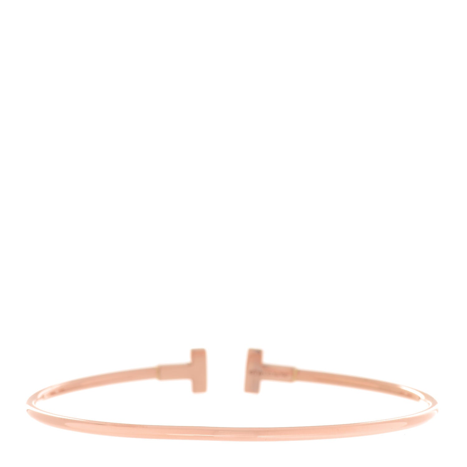 Tiffany 18K Rose Gold Narrow T Wire Bracelet 3 of 6