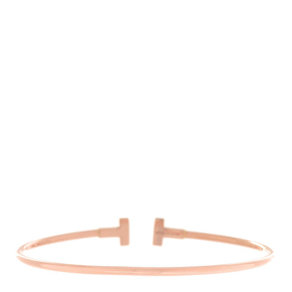 Tiffany 18K Rose Gold Narrow T Wire Bracelet 3 of 6
