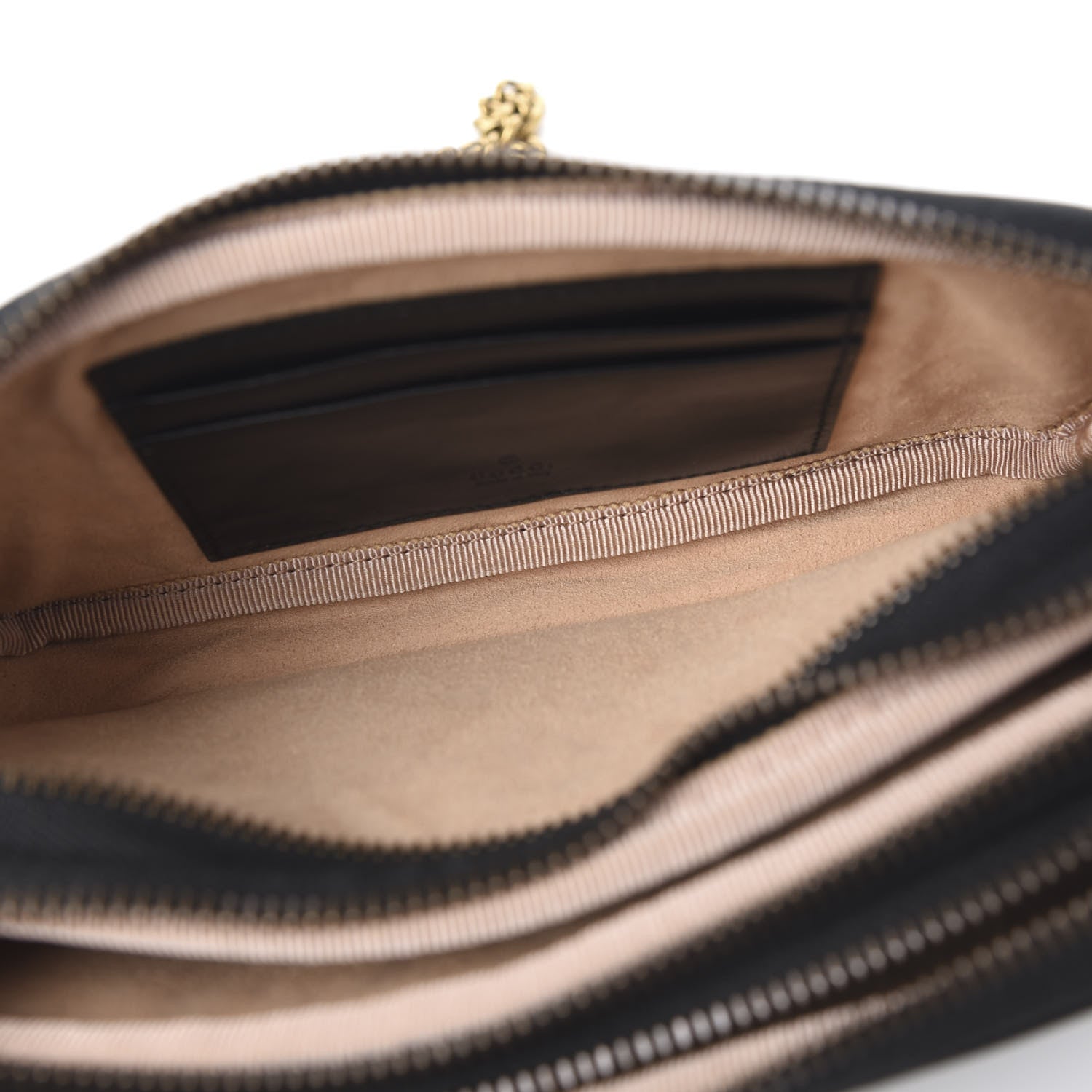 Gucci Calfskin Matelasse Mini GG Marmont Chain Crossbody Bag Black 4 of 12
