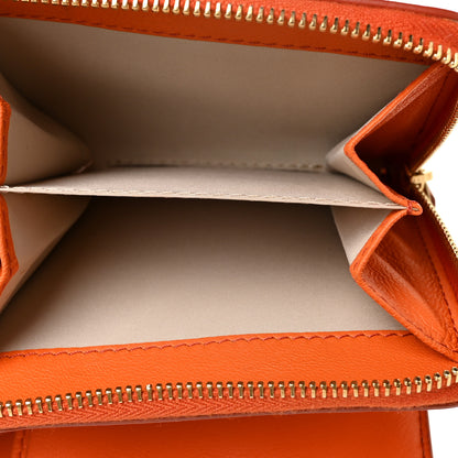 Celine Calfskin Compact Zipped Multifunction Wallet Orange 5 of 9