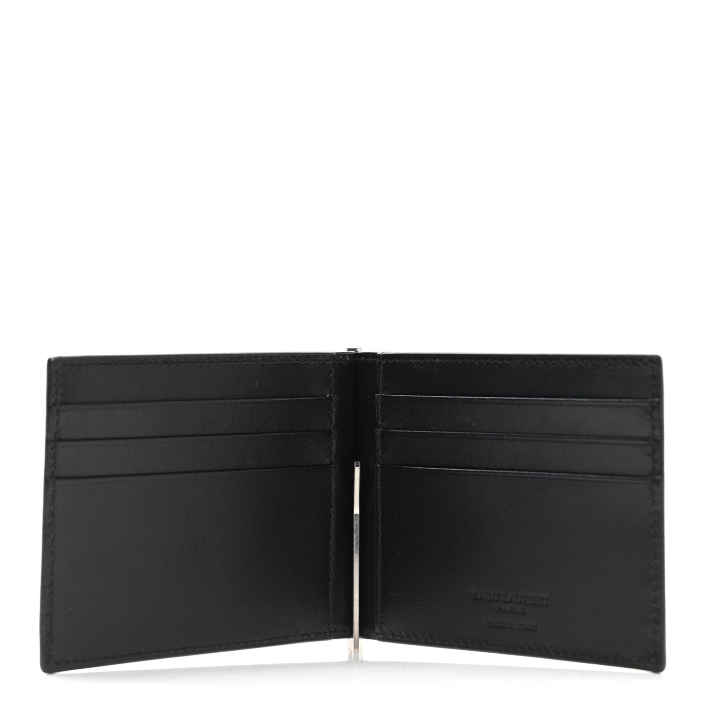 Calfskin Checkerboard Bill Clip Card Case Black