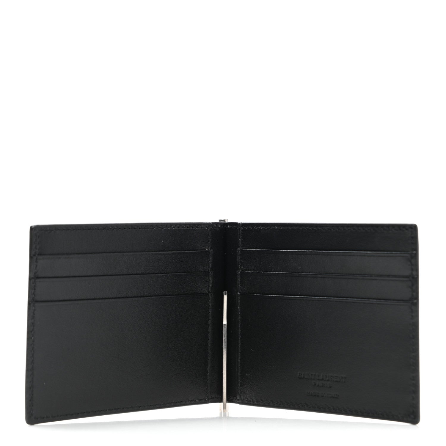 Saint Laurent Calfskin Checkerboard Bill Clip Card Case Black 5 of 7