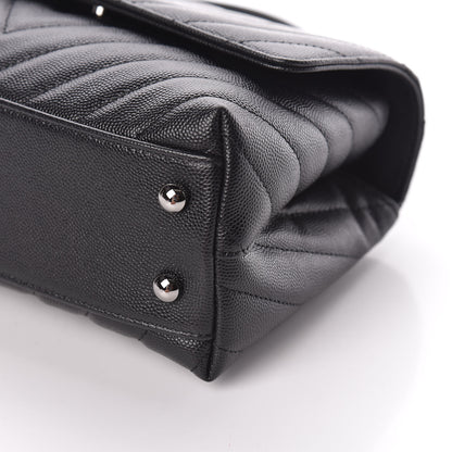 Chanel Caviar Chevron Quilted Mini Coco Handle Flap Black 10 of 10