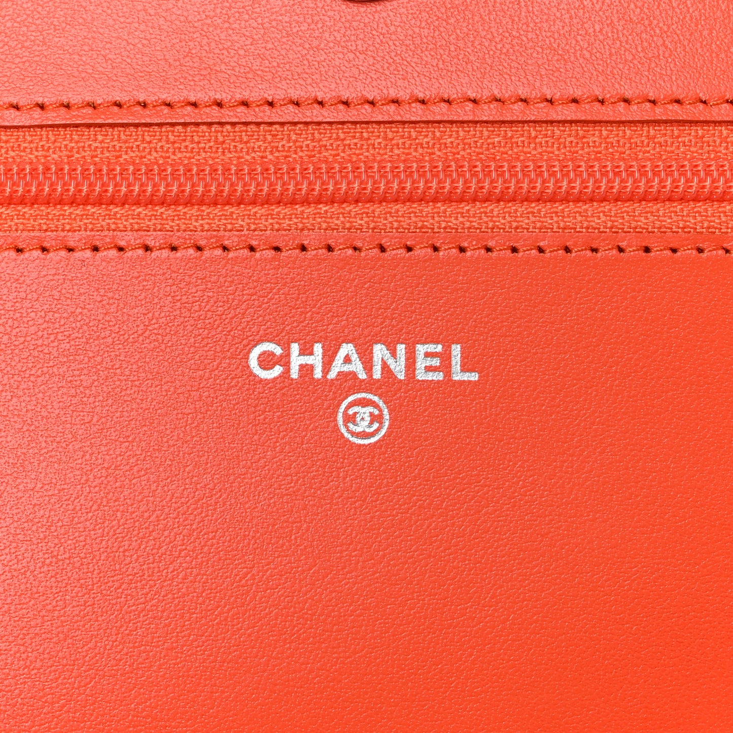 Caviar Quilted Boy Wallet On Chain WOC Orange