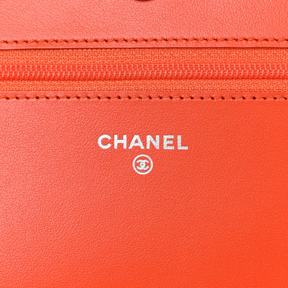 Chanel Caviar Quilted Boy Wallet On Chain WOC Orange 5 of 8