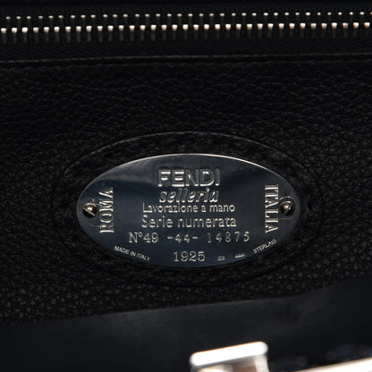 Fendi Cuoio Romano Selleria Bi-Color Large Mens Peekaboo Iconic Essential Satchel Lavagna Black 6 of 7