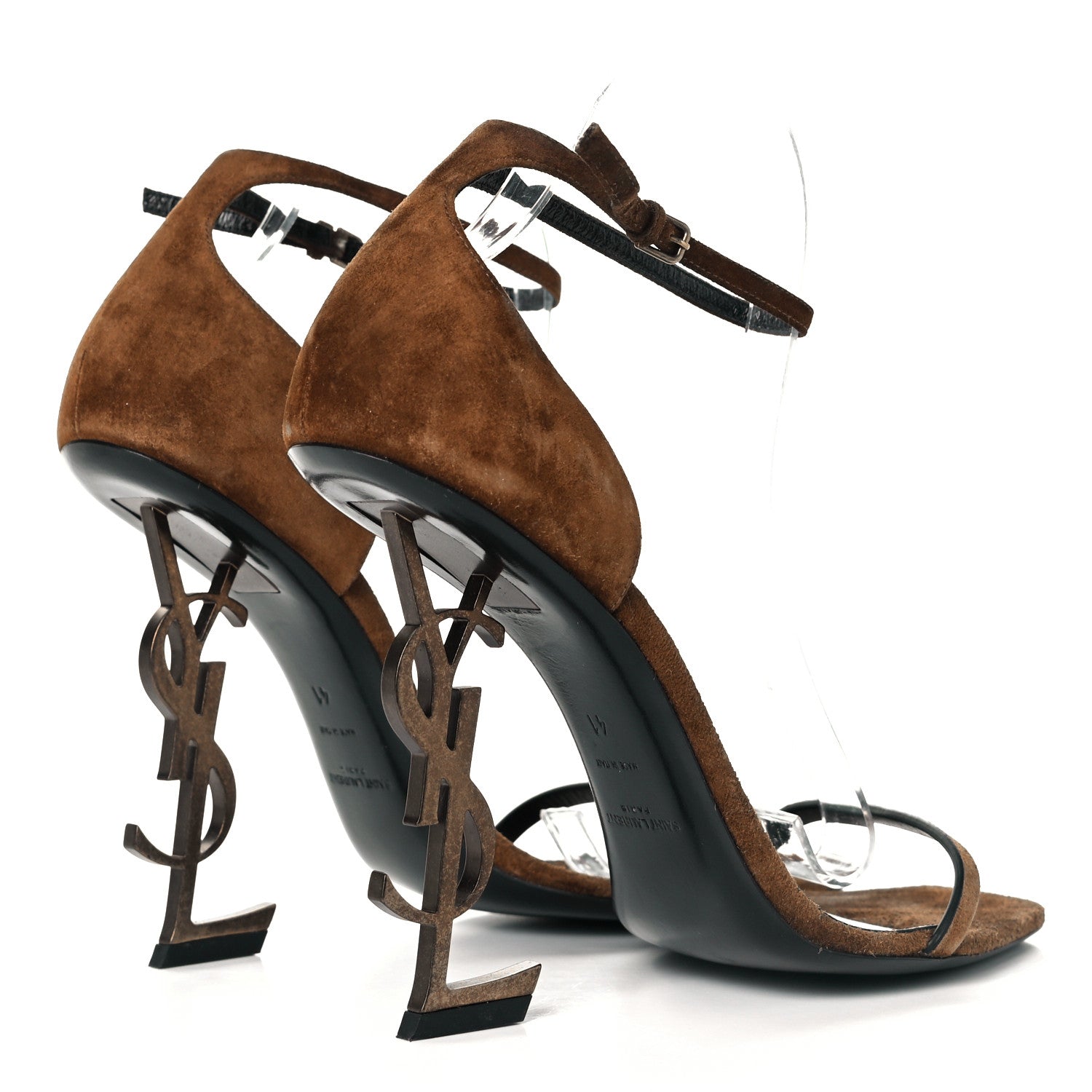 Saint Laurent Suede Calfskin Opyum 110 Sandals 41 Cachemere Gold 4 of 10