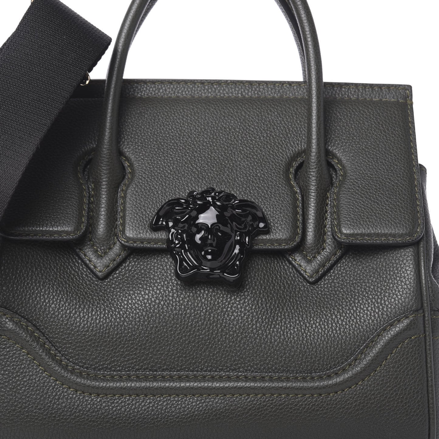 Calfskin Medium Palazzo Empire Bag Verde Scuro Black
