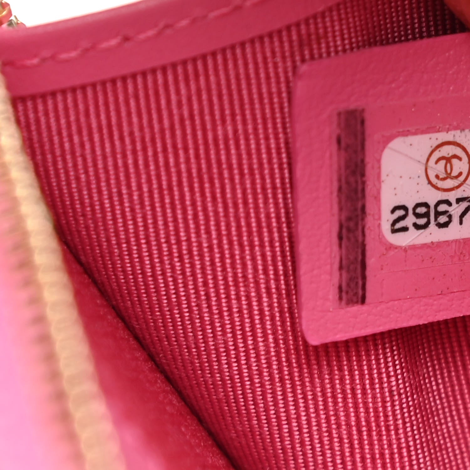 Chanel Caviar Quilted Zipped Key Holder Case Pink 7 of 8
