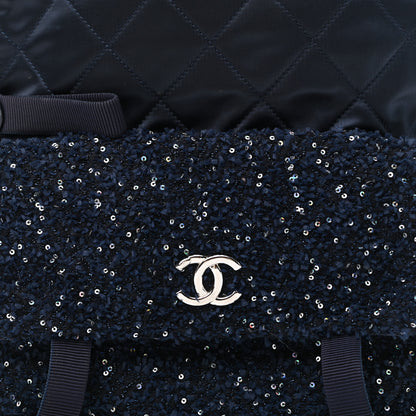 Chanel Tweed Nylon Quilted Astronaut Essentials Backpack Navy 7 of 9
