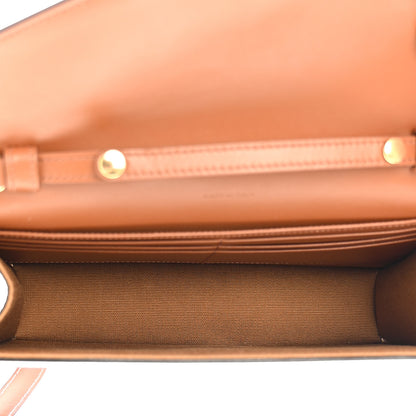 Celine Triomphe Canvas Calfskin Margo Wallet on Chain Tan 4 of 10