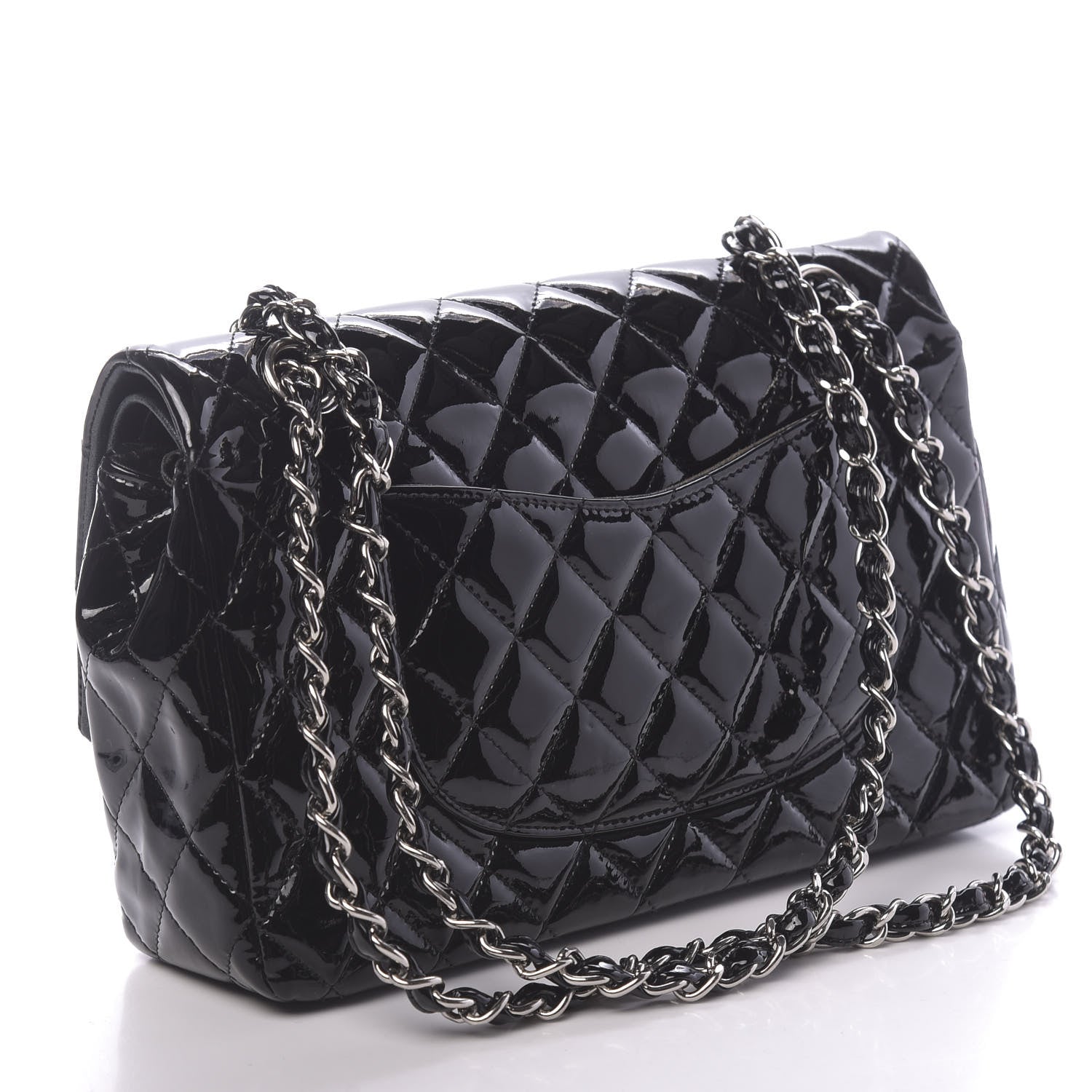 Chanel Patent Quilted Medium Double Flap Black 4 of 18