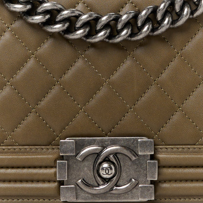 Chanel Lambskin Quilted Medium Boy Flap Green 8 of 10