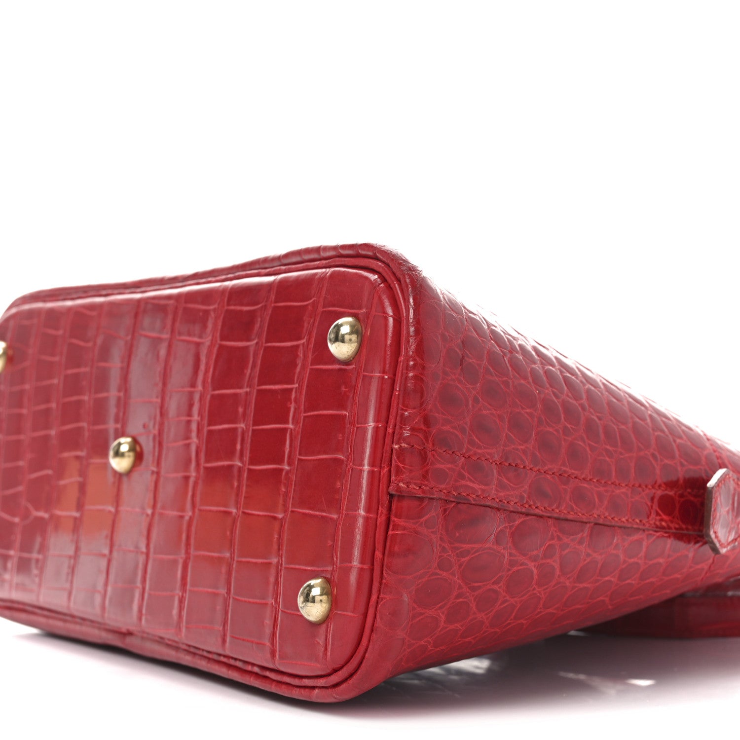 Hermes Shiny Porosus Crocodile Bolide 31 Rouge Vif 9 of 10