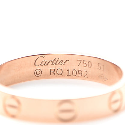 Cartier 18K Pink Gold 3.5mm LOVE Wedding Band Ring 51 5.75 4 of 5