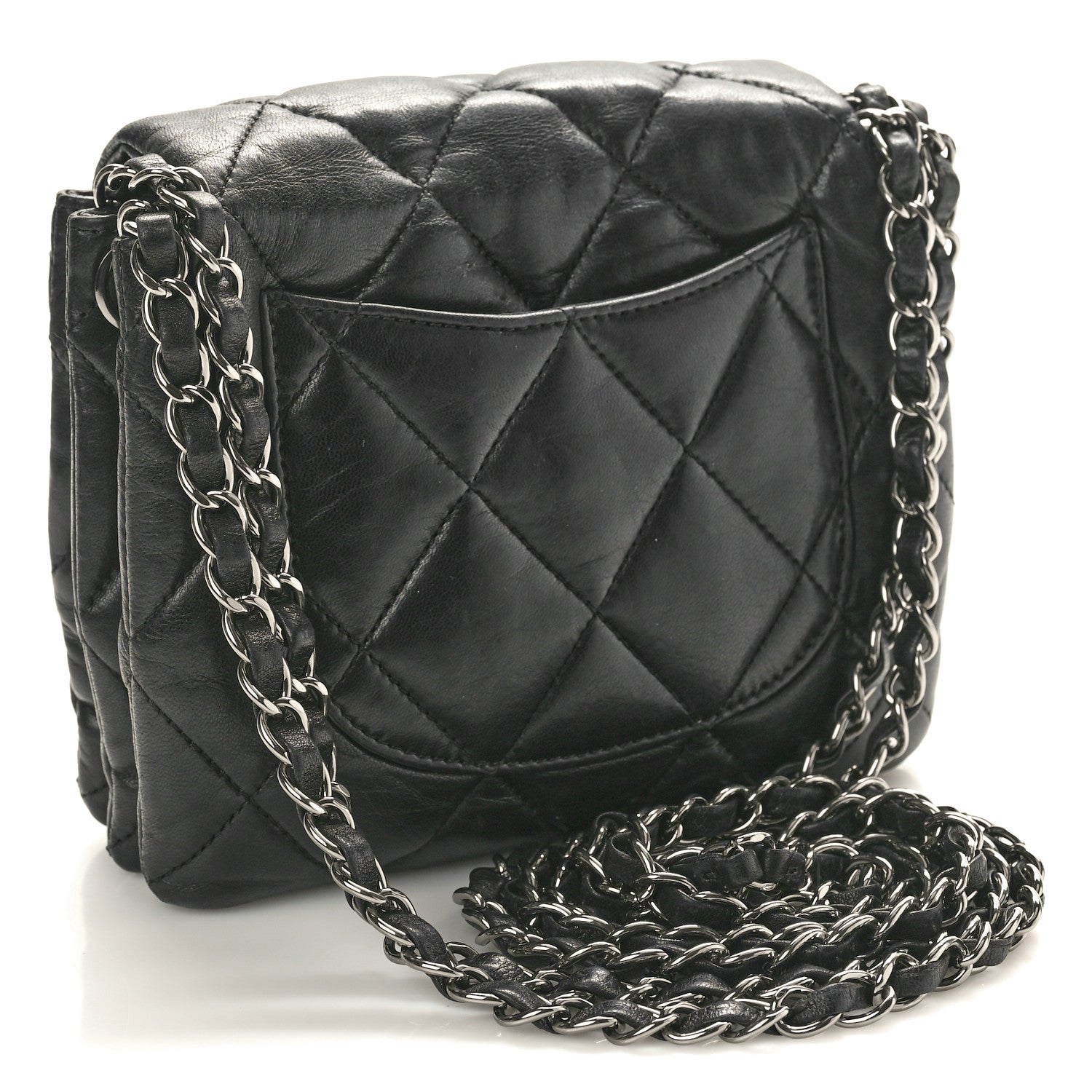 Chanel Lambskin Quilted Chanel 3 Small Accordion Flap Black 2 of 10