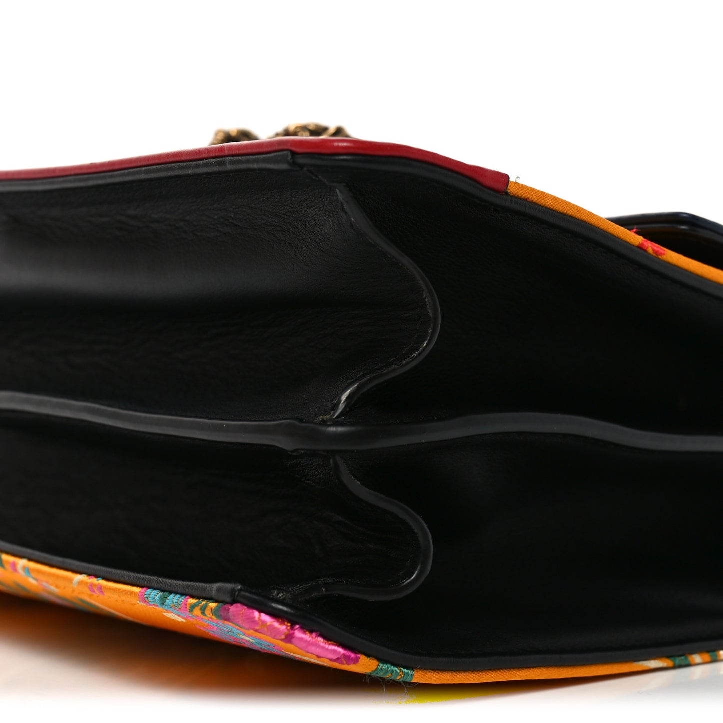 Satin Calfskin Bamboo Web Tokyo Print Medium Dionysus Top Handle Bag Giallo Multicolor Blue Agata Hibiscus Red
