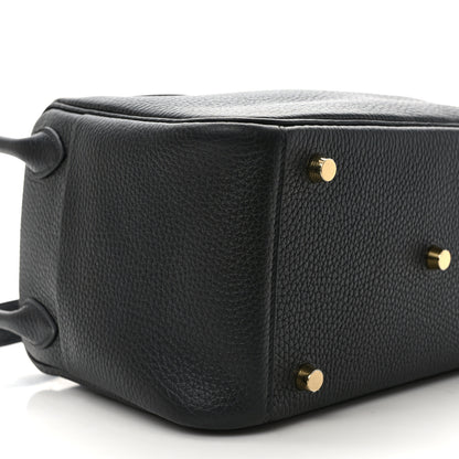Hermes Taurillon Clemence Lindy 30 Black 7 of 10