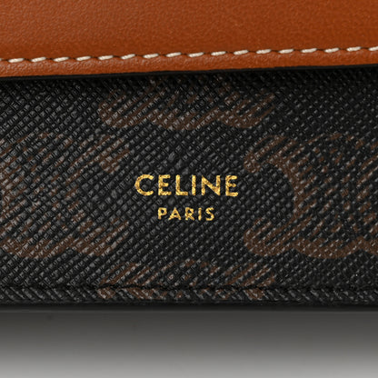 Celine Triomphe Canvas Lambskin Wallet On Strap Tan 6 of 10
